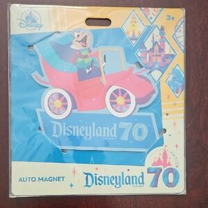 Disneyland 70th Anniversary Mr. Toad Auto Magnet - Pink and Blue